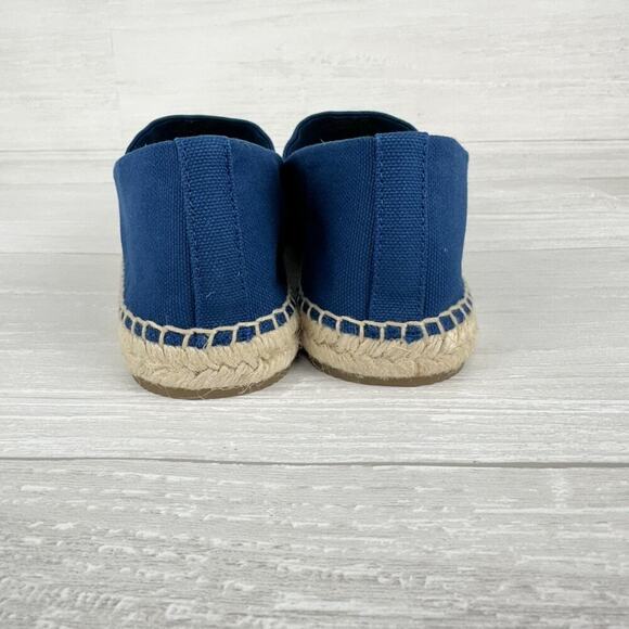 Tory Burch Flat Espadrille Size 8 Raffia Embroidered Straw Blue Tropical‎ Cruise - Picture 6 of 13